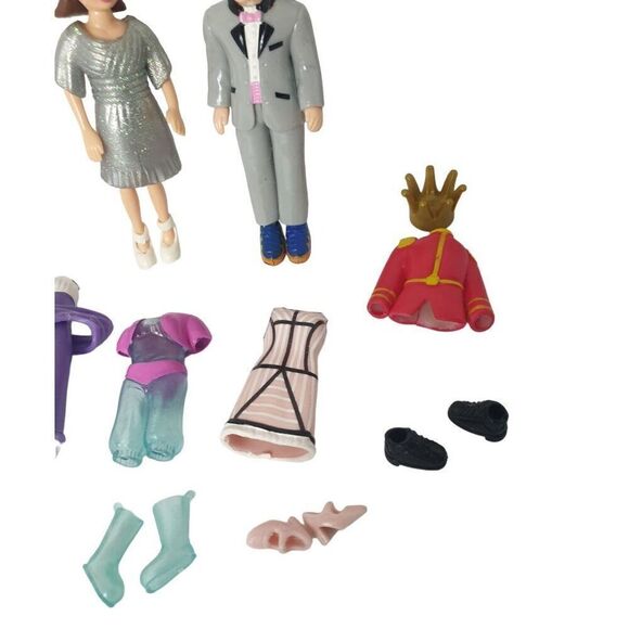 Vintage Polly Pocket Prom King and Queen Doll Set With Outfits & Accessories P7 - Picture 4 of 5